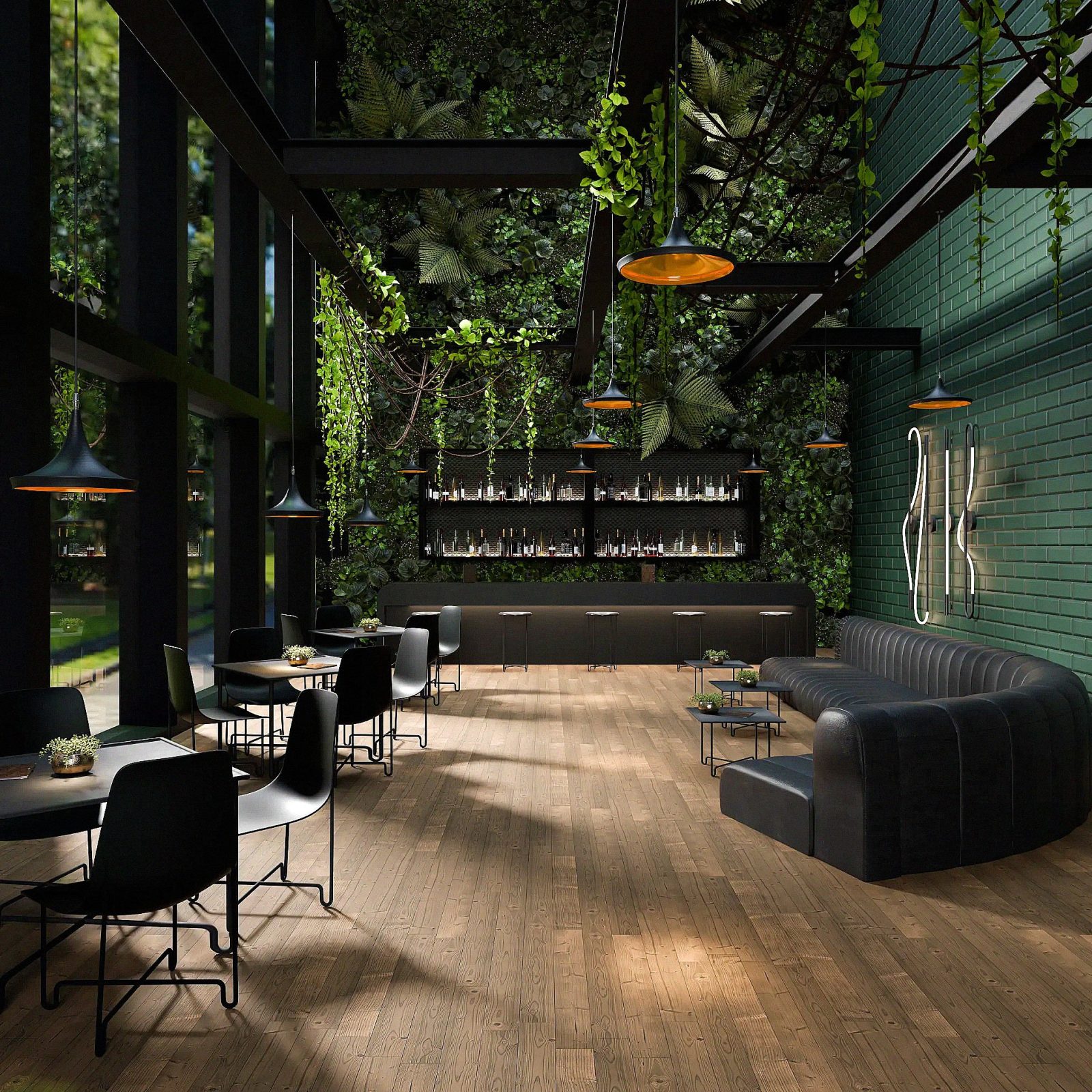 An architectural CGI interior created by KUBIK Studio with developed materials and lighting.